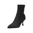thumbnail image 1 of Black Ladies High Heel Knitted Sock Shoes With Pointed Toe For Outdoor And Indoor Use With 2.8 Inch Heel Comfort Fit, 1 of 7