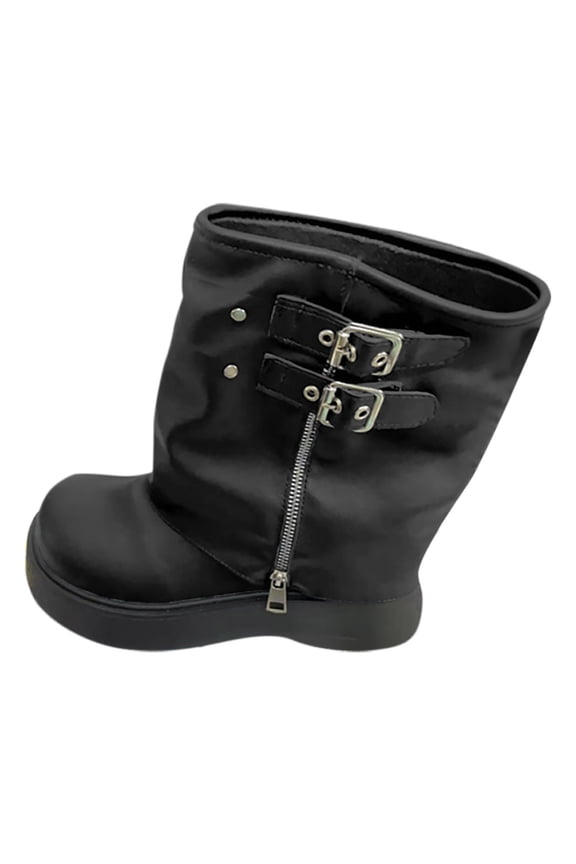 Black Ladies Knee High Boots Casual Fashionable Pointed Toe Chunky Heel Solid Color Boots Spring Fall Lightweight Versatile Footwear