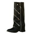 thumbnail image 1 of Black Ladies Long Tube Boots With Zipper And Pointed Toe For Elevation Comfortable During Cold Months, 1 of 9