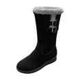thumbnail image 1 of Black Ladies Mid-Tube Boots With Thick Sole And Plus Velvet Thickened Design For Fall And Winter Wear Side Zipper For Easy On Comfortable And Warm, 1 of 8