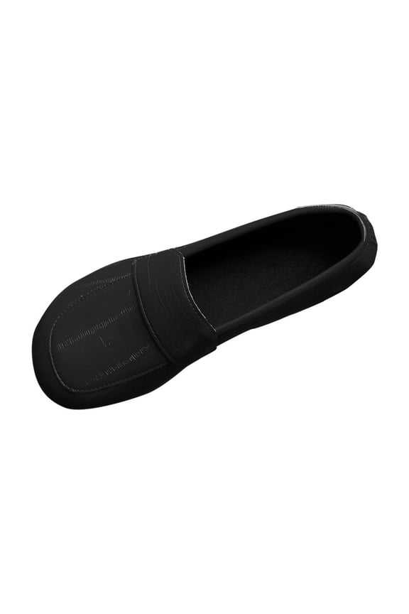 Black Ladies Moccasins Low Heel Comfortable Slip On Round Toe Solid Color Loafers Versatile Casual Flat Work Shoes