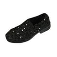 thumbnail image 1 of Black Ladies Plus Size Classic Loafers With Low Heel For Autumn And Winter Style Comfortable Slip On Shoes For Casual Wear, 1 of 9
