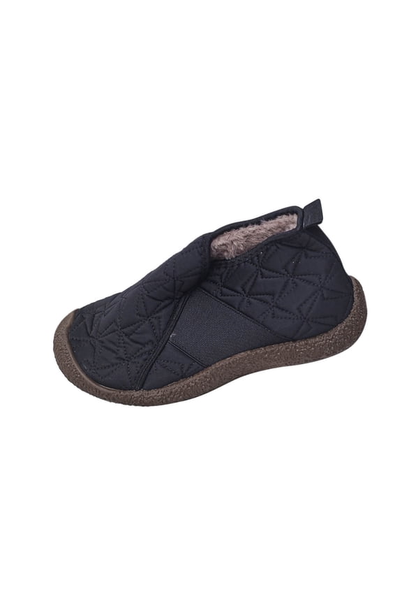 Black Women'S High Top Shoes Slip On Winter Warm Casual Comfortable Round Toe Flat Non-Slip Lightweight 1.0 Lbs