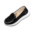 thumbnail image 1 of Black Ladies Winter Thick Soled Plus Velvet Warm Shoes Bow Wedge Heels Lightweight, 1 of 8