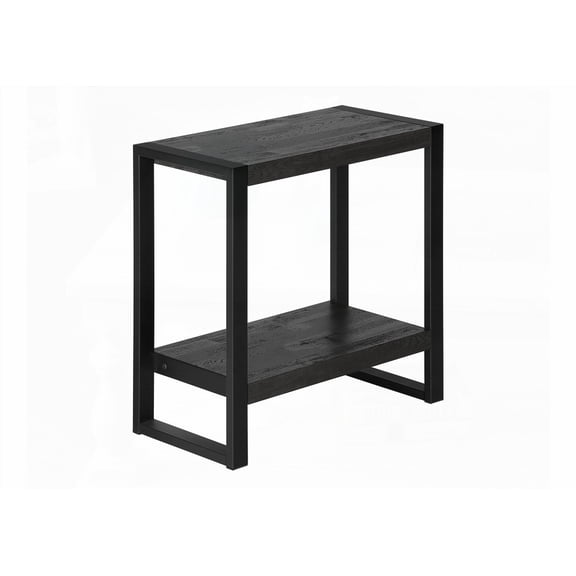 Black Laminate & Metal Accent Table for Side, End & Nightstand Use