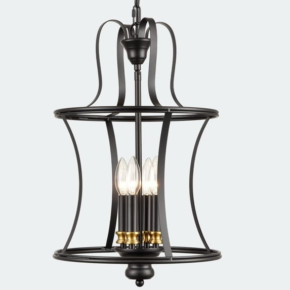 Black Lantern Chandelier Light Fixtures Modern Farmhouse Pendant Light