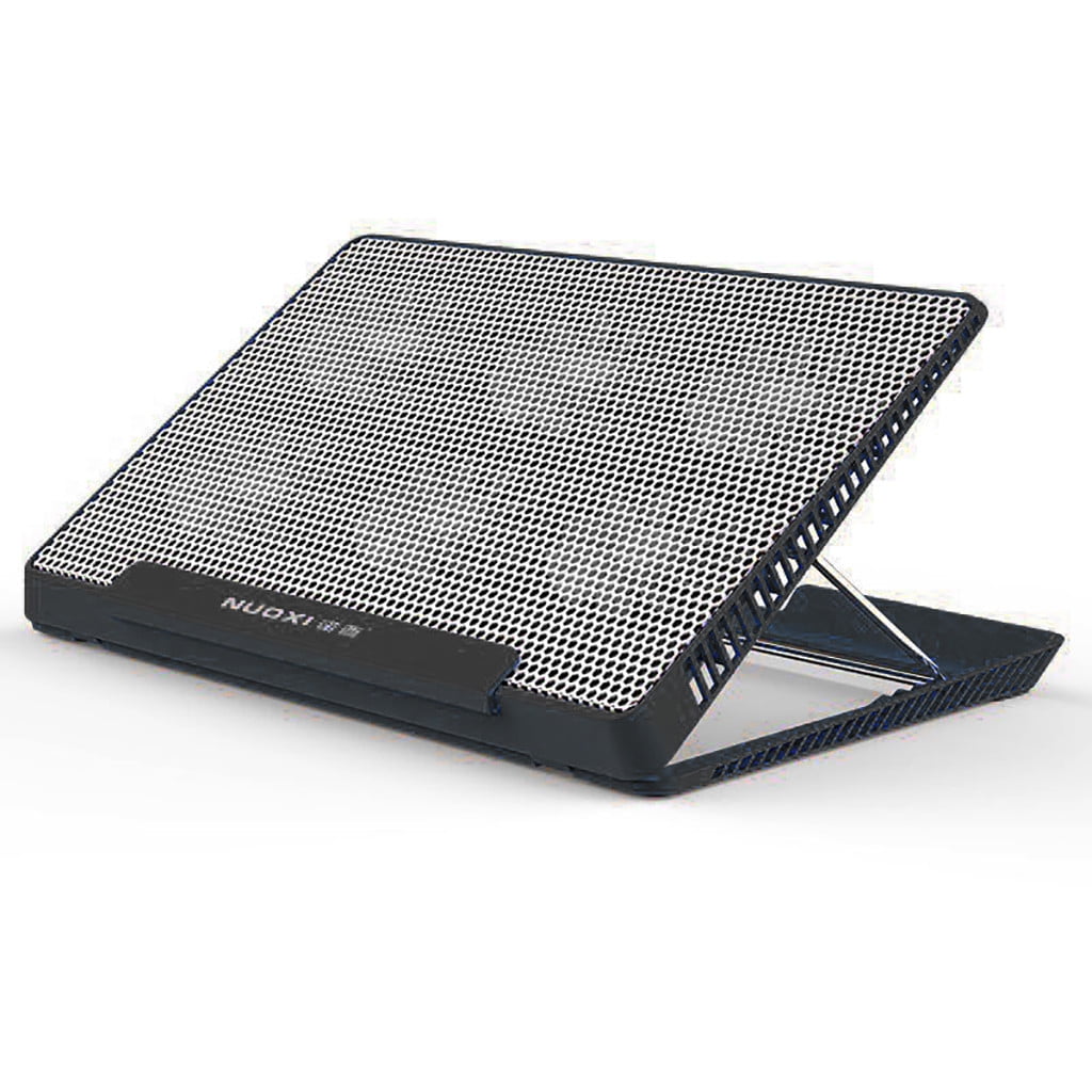 Black Laptop Cooling Pad Notebook Stand With 6 Fans Usb Powered Adjustable Height Dual Usb Ports 17.32X11.42X1.38In