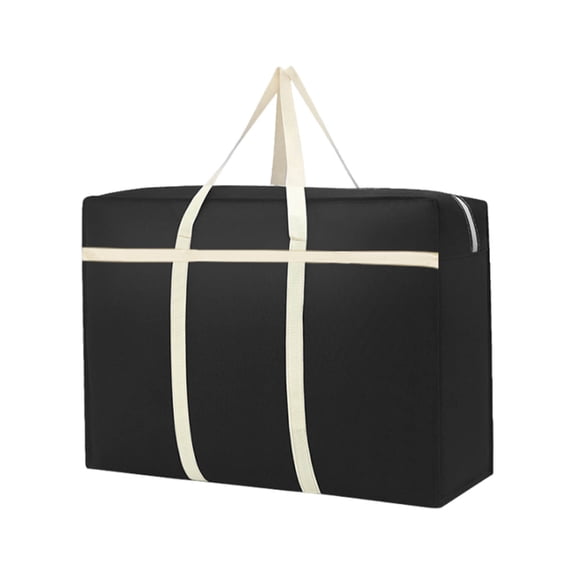 Black Large Capacity Travel Storage Bag For Clothes Non Woven Fabric Organizer 35.4 X 22.8 X 11 Inches Black