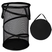 Black Large Collapsible Laundry Basket Foldable Mesh Pop Up Hamper with Handles for Laundry Room, Bathroom, Kids Room, College Dorm, Travel, Camping, Gift Basket