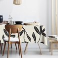 thumbnail image 1 of Black Large Leaves Fabric Waterproof Tablecloth,Rectangle Watercolor Wrinkle Oil-Proof Resistant Table Cover for Dining Table, Buffet Parties and Campin,(60" x 120" inch), 1 of 6