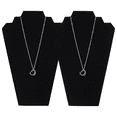 thumbnail image 1 of Novel Box 2 Pack Black Velvet Necklace Display Stands 8 1/4 W x 12 1/2 H Inches - Jewelry Stand Necklaces Organizer for Women, 1 of 7