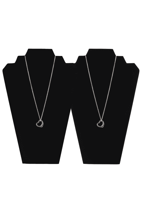 2 Pack Black Velvet Necklace Display Stands 8 1/4 W x 12 1/2 H Inches - Jewelry Stand Necklaces Organizer for Women