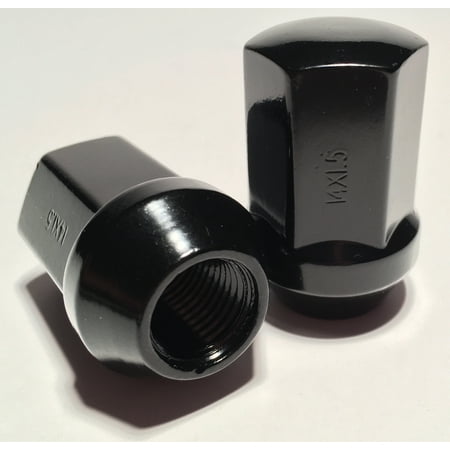 Black Large Seat 14x1.5 OE Dodge Acorn Lug Nut 7/8 Inch Hex OEM Factory Stock