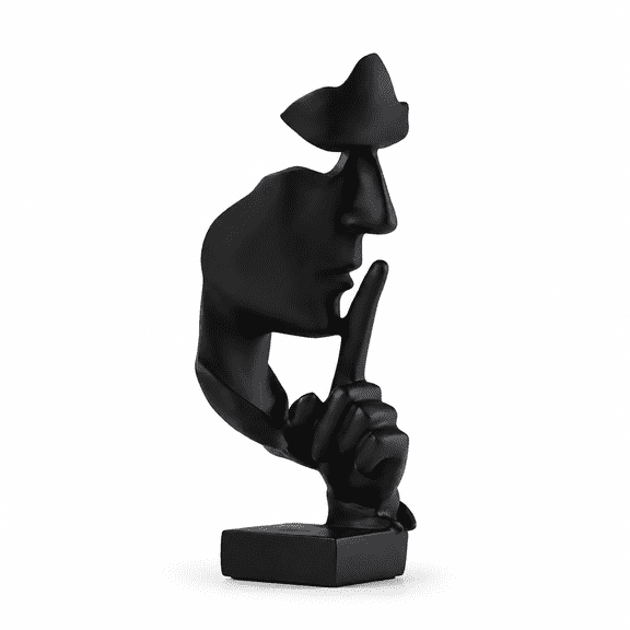 Black Large Thinker Statue Abstract Art Sculpture Decor for Home Office Desktop Study