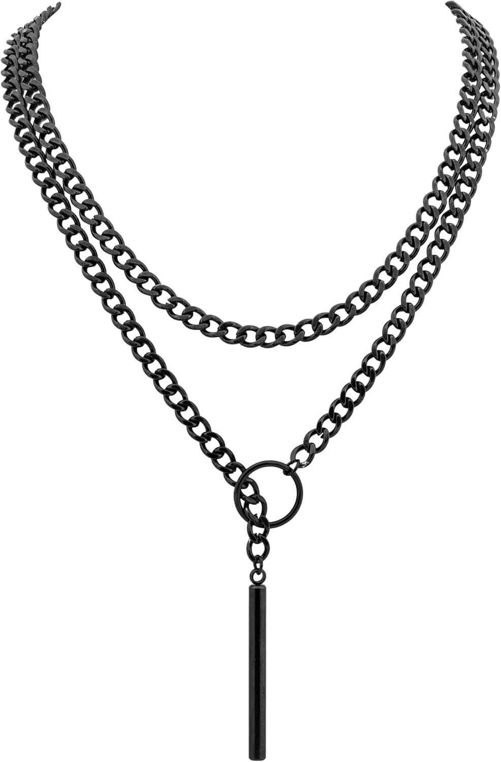 Sacina Silver-tone Barbed Wire Chain Necklace | Gothic Emo Punk Grunge Jewelry | 16/18/20/22 Inch Length | Gift For Women & Men - View #4