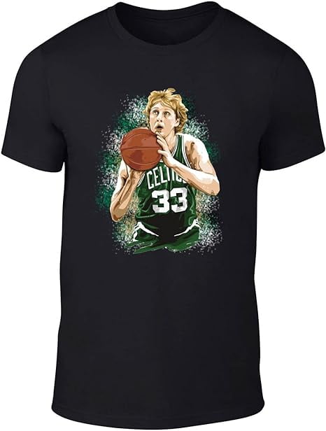 Black Larry Bird 3 Point Spray Paint T-Shirt - Walmart.com