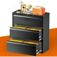 Black Lateral File 3 Drawer Lateral Filing with Lock