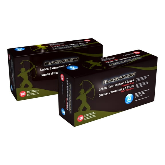 Black Latex Exam Glove P/F Md 1 Box of 100 Gloves
