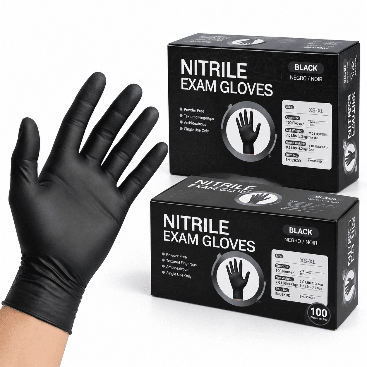 General Flash Accessory Black Latex-Free Disposable Gloves For Cooking, Esthetician, And ...