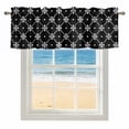 Black Lattice Floral Valances for Windows, Rod Pocket Kitchen Valance ...