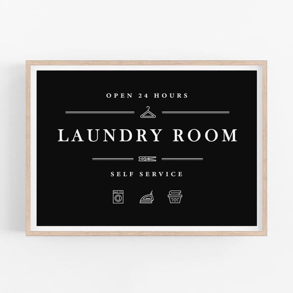 Black Laundry Room Sign Laundry Print Art Laundry Print Laundry Poster Laundry Wall Decor Laundry Landscape Print Decor For Living Room Bedroom