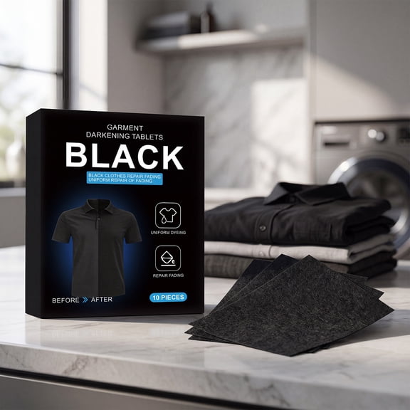 Black Laundry Sheets 10 Count Fabric Color Restorer Dark Clothes Brightener Washer Sheets Fade Protection Black Clothing Color Revival Laundry Care Sheets for Washing Machine Safe Dissolvable Use