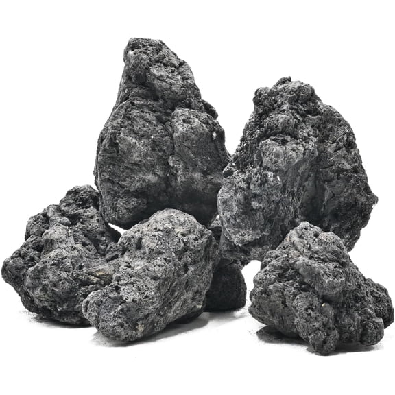 Black Lava Rock Natural Volcanic Stones 4"-7" Fish Tank Rocks for Aquariums,Shrimp,Betta,Aquascng, Bonsai Substrate,Terrariums & Garden Landscape Rock-8lb 5pcs