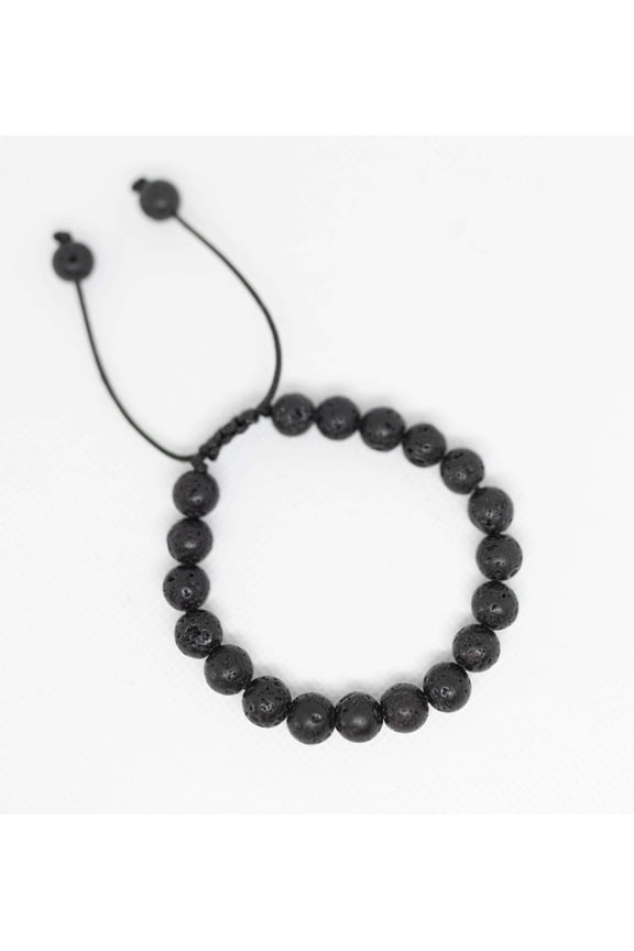 Black Lava Stone Bracelet - Adjustable Essential Oils Bracelet