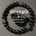 thumbnail image 1 of Black Lava Stone Bracelet for Daily Wear - Unisex Elastic Stretch Beaded Wristband Adjustable Energy Jewelry for All Occasions, 1 of 6