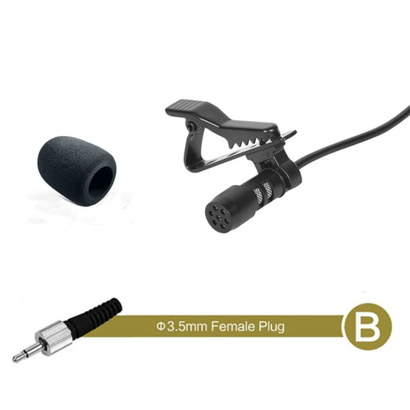 Black Lavalier Lapel Microphone 3.5Mm Xlr 3-Pin Xlr 4-Pin for Wireless