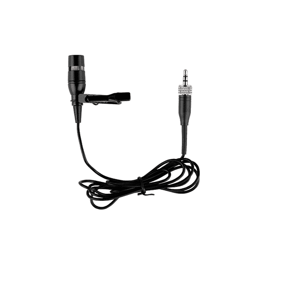Black Lavalier Microphone, Cardioid Condenser Clip-on Mic for Sennheiser Wireless Systems, 3.5mm Lock Screw Plug