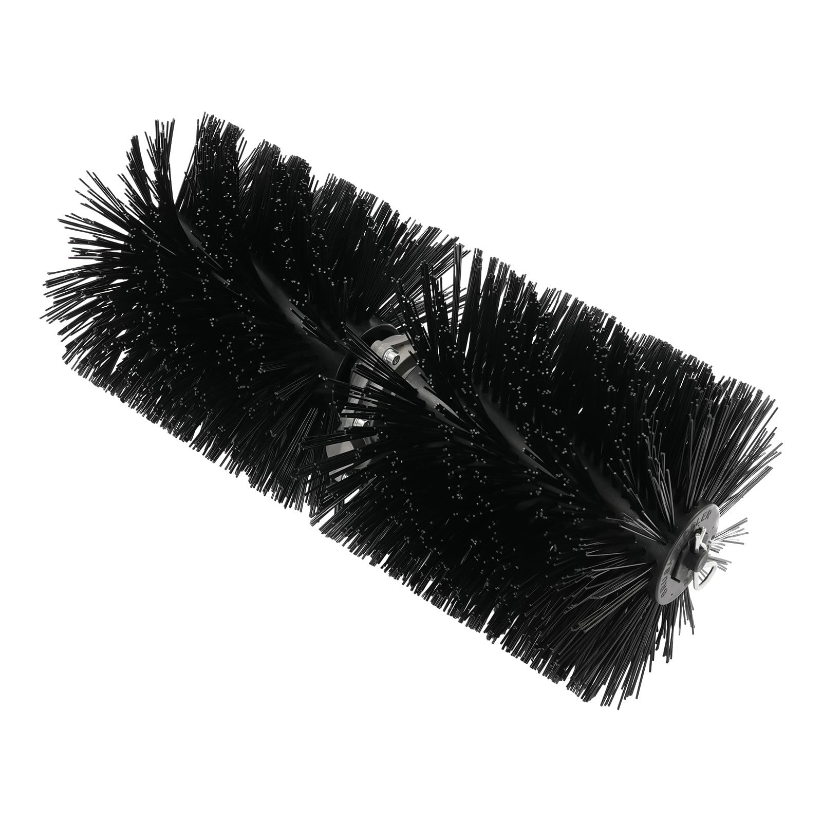 Black Lawn Mower Sweeper Head, Power Broom Attachment - 9-Tooth Quick Install Sweeper Brush for Driveway Walkway - Nylon Bristles Spiral Design Snow Removal Tool, Lawn Mower Attachment
