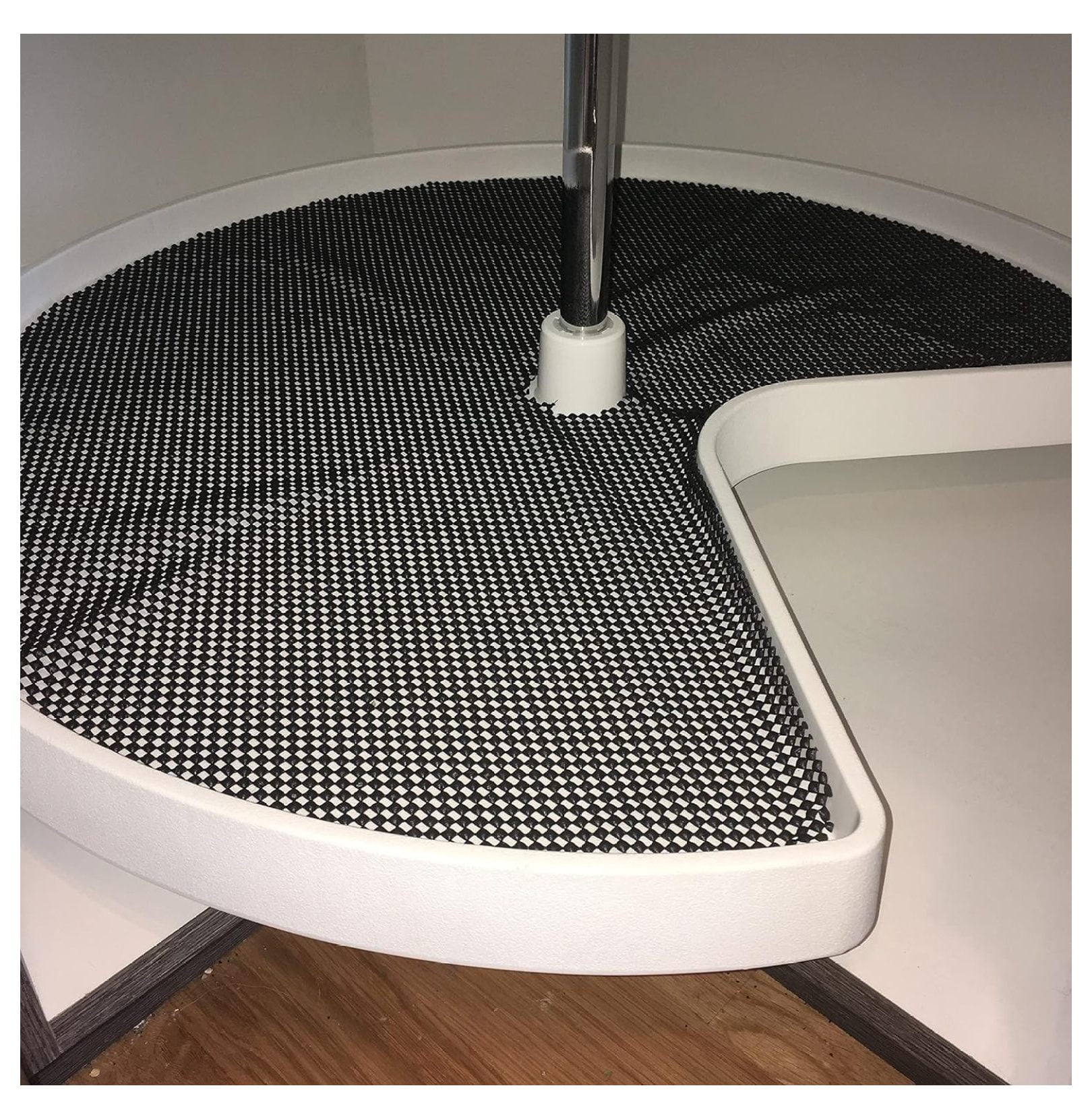 Black Lazy Susan Shelf Liner, 26' kidney shape