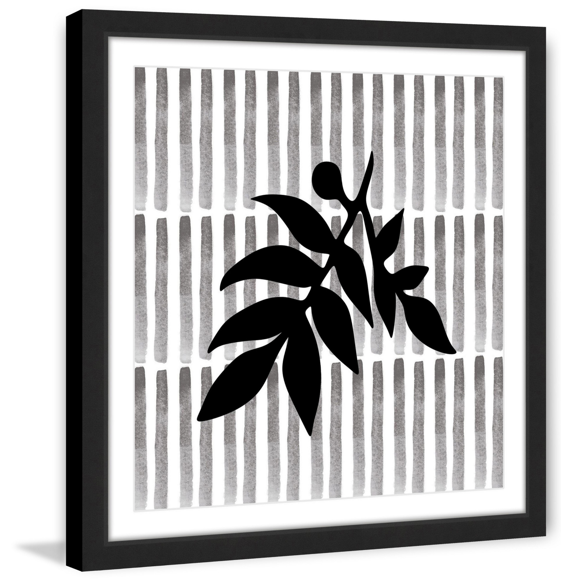 "Black Leaf" Framed Painting Print