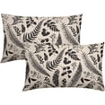 thumbnail image 1 of Black Leaf Plant Lumbar Pillow Covers 12X20 Inch Set of 2 Tropical Fern Herbs Botanical Leaves Floral Decorative Pillow Cases Vintage Cushion Case Farmhouse Home Decor for Couch Sofa Outdoor, 1 of 6