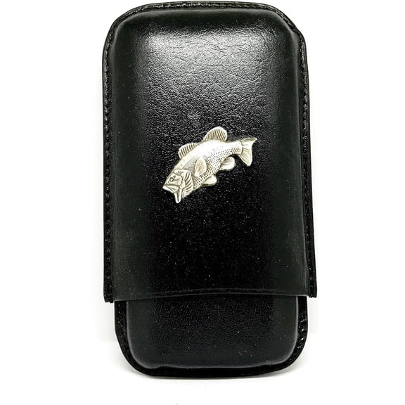 Black Leather 3-Finger Cigar Case  (Bass)