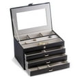 thumbnail image 1 of Black Leather 4-Level Jewelry Box - 11.75W x 7.75H in., 1 of 2