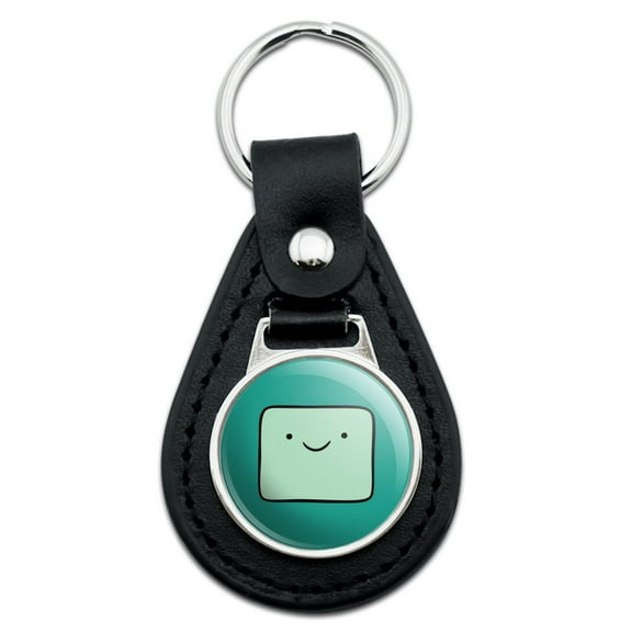 Adventure Time Bmo Head Black Leather Keychain