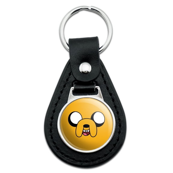 Adventure Time Jake Head Black Leather Keychain