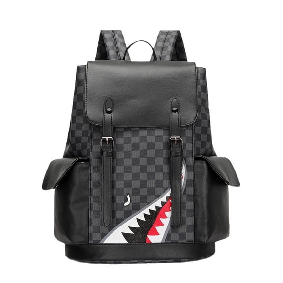 Black Leather Backpack School College Bookbag Laptop Backpack business travel Multifunctional backpack