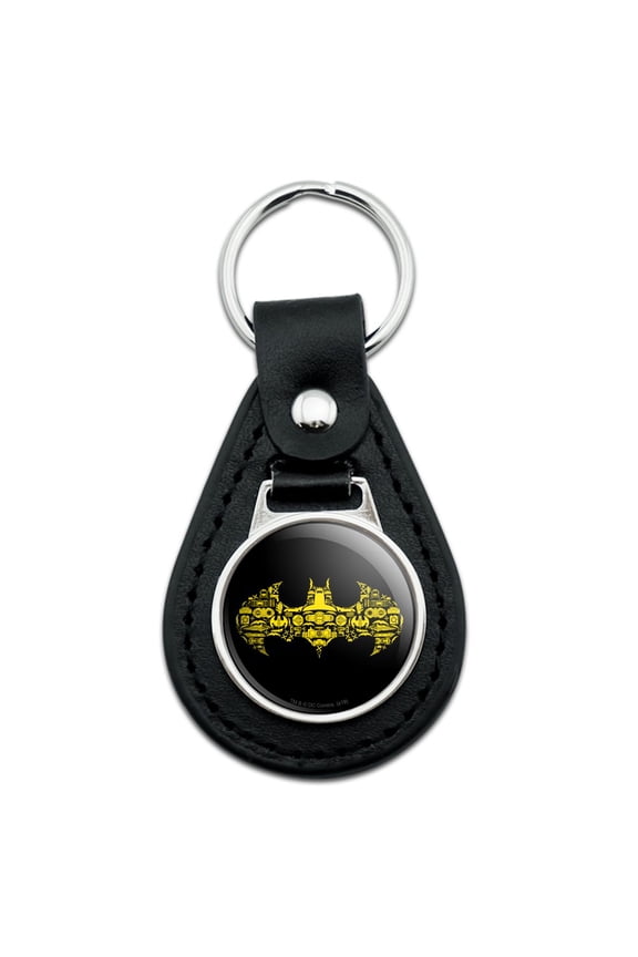 Black Leather  Batman Batman Icons Logo Keychain