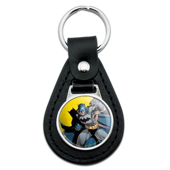 Black Leather Batman Character Keychain