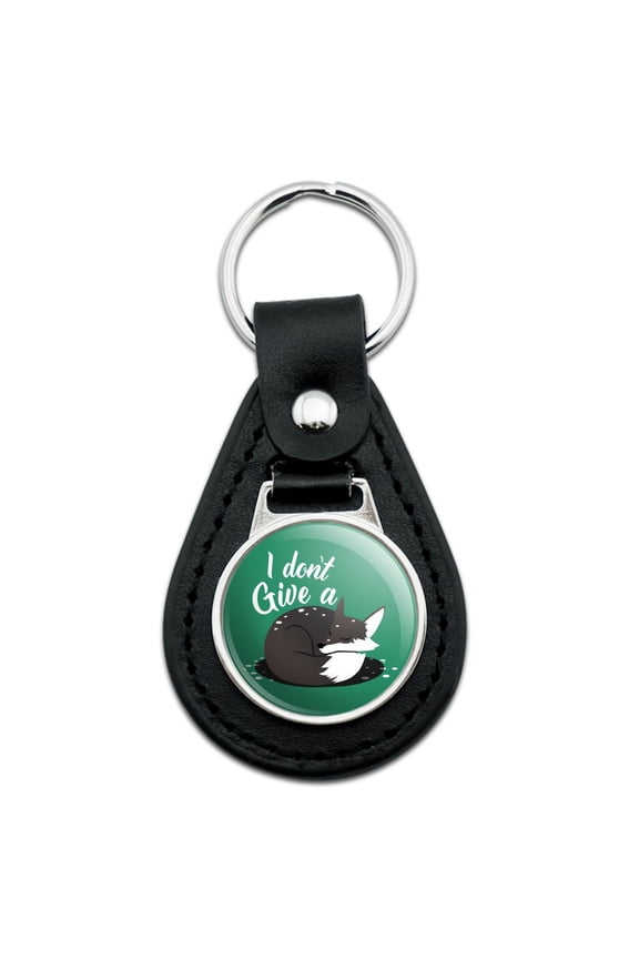 Black Leather Black Fox I Don't Give A Pun Keychain