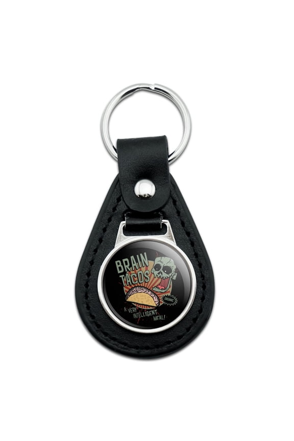 Black Leather Brain Tacos Keychain