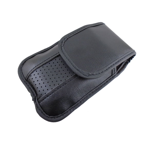 Black Leather Case with rotating pinch clip fits Alcatel Smart Flip Phone