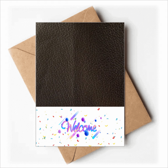 Black Leather Design Welcome Back Greeting Cards Envelopes Blank