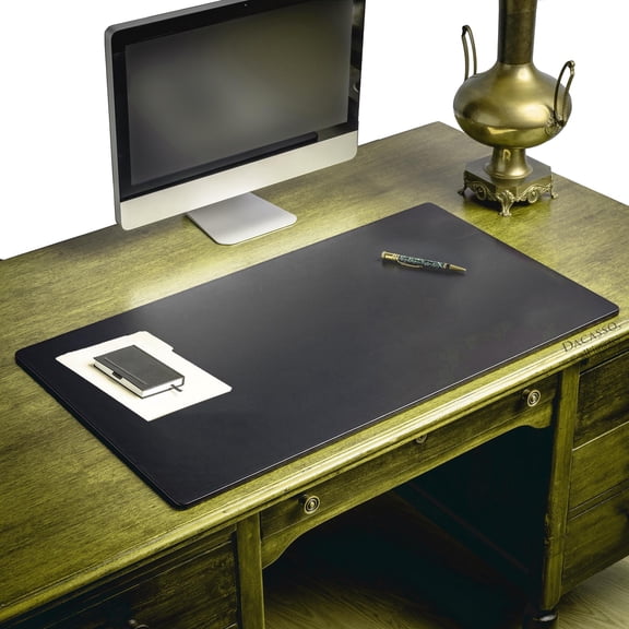 Black Leather Desk Mat/Desk Pad/Gaming Pad/Mouse Pad/ Desk Protector, 38" x 24"