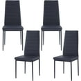 Black Leather Dining Chairs Modern PU Upholstered Kitchen & Dining Room