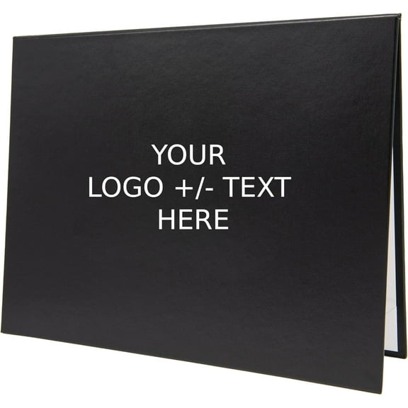 Black Faux Leather Document Cover 8x6 Small Size | 1 Pack | Custom Metallic Foil Printing | Ideal for Awards & Certificates
