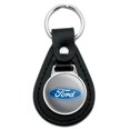 thumbnail image 1 of Black Leather Ford Motor Company Blue Oval Logo Keychain, 1 of 2